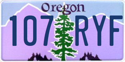 OR license plate 107RYF