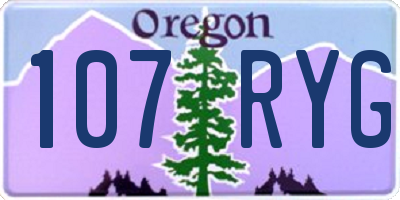OR license plate 107RYG
