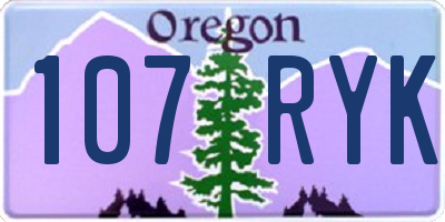 OR license plate 107RYK