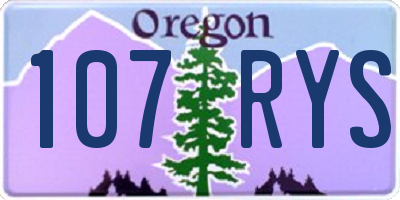 OR license plate 107RYS