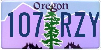 OR license plate 107RZY