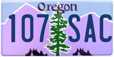 OR license plate 107SAC