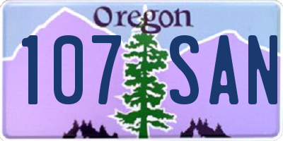 OR license plate 107SAN