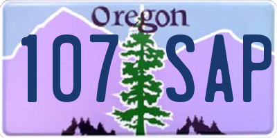 OR license plate 107SAP
