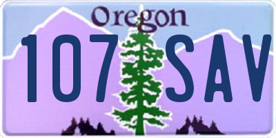 OR license plate 107SAV