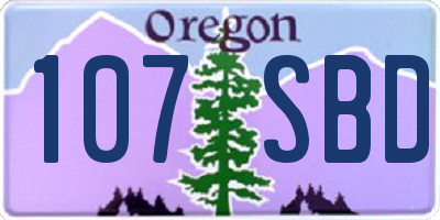 OR license plate 107SBD