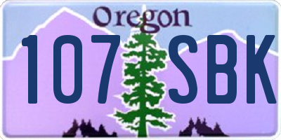 OR license plate 107SBK