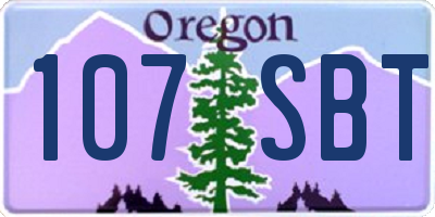 OR license plate 107SBT