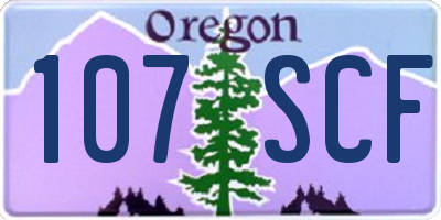 OR license plate 107SCF