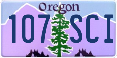 OR license plate 107SCI