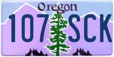OR license plate 107SCK
