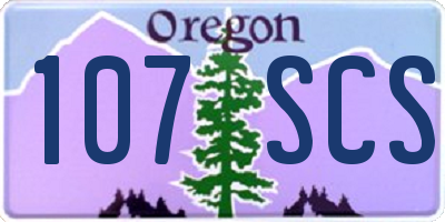 OR license plate 107SCS