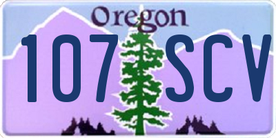 OR license plate 107SCV