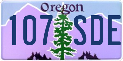 OR license plate 107SDE