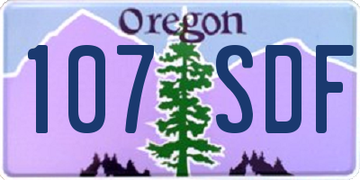 OR license plate 107SDF