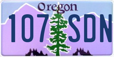 OR license plate 107SDN