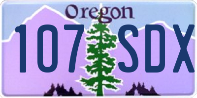 OR license plate 107SDX
