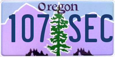 OR license plate 107SEC