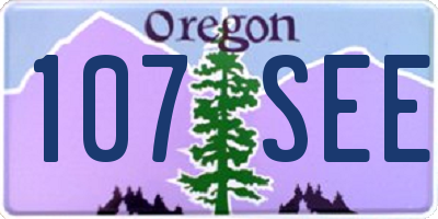 OR license plate 107SEE