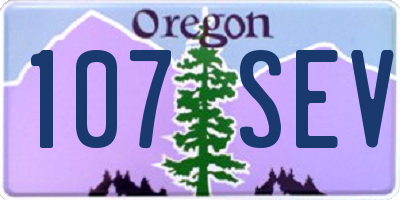 OR license plate 107SEV