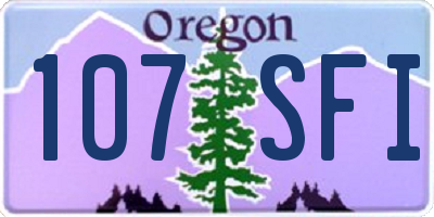 OR license plate 107SFI