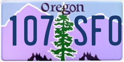 OR license plate 107SFO