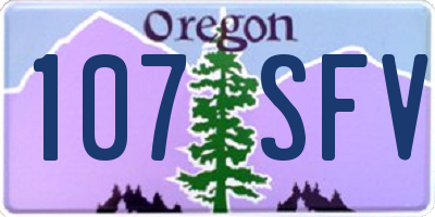 OR license plate 107SFV