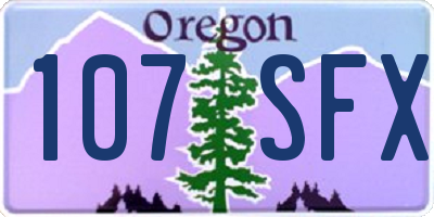 OR license plate 107SFX