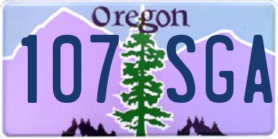 OR license plate 107SGA