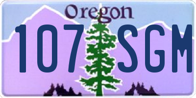 OR license plate 107SGM