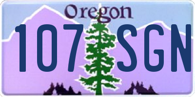 OR license plate 107SGN