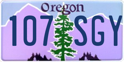 OR license plate 107SGY