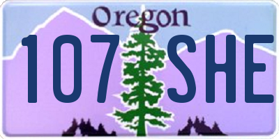 OR license plate 107SHE