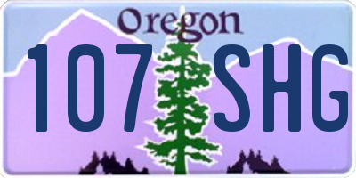 OR license plate 107SHG