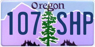 OR license plate 107SHP