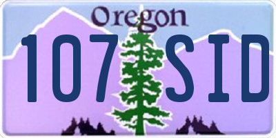 OR license plate 107SID