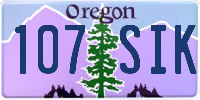 OR license plate 107SIK