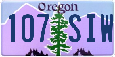 OR license plate 107SIW