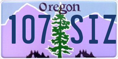 OR license plate 107SIZ