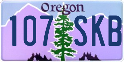 OR license plate 107SKB