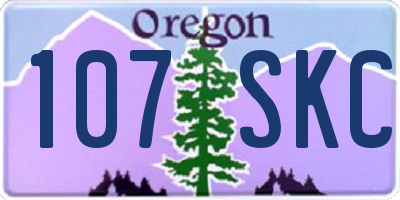 OR license plate 107SKC