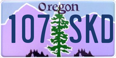 OR license plate 107SKD
