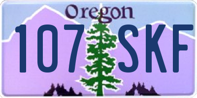 OR license plate 107SKF