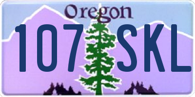OR license plate 107SKL