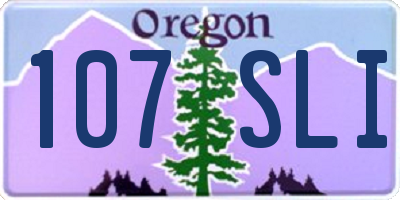OR license plate 107SLI