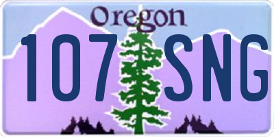 OR license plate 107SNG