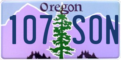 OR license plate 107SON