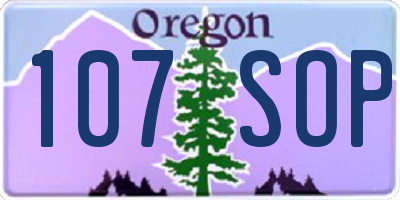 OR license plate 107SOP