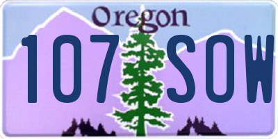 OR license plate 107SOW