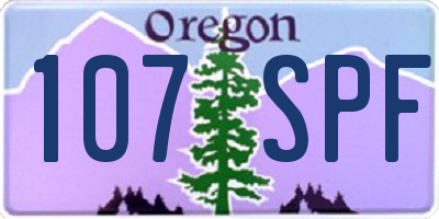 OR license plate 107SPF